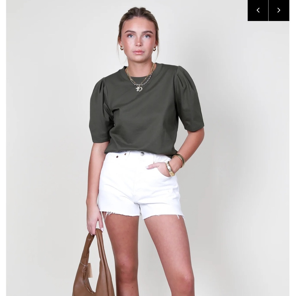 Frame Denim Olive Green Short Sleeve Tee